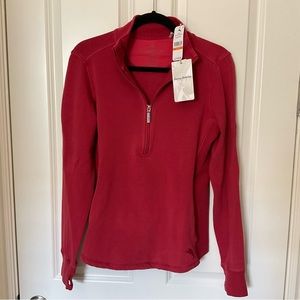 NWT Tommy Bahama half-zip, "Chili Pepper", sz S/P